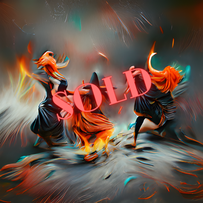 Witches dance around the fire